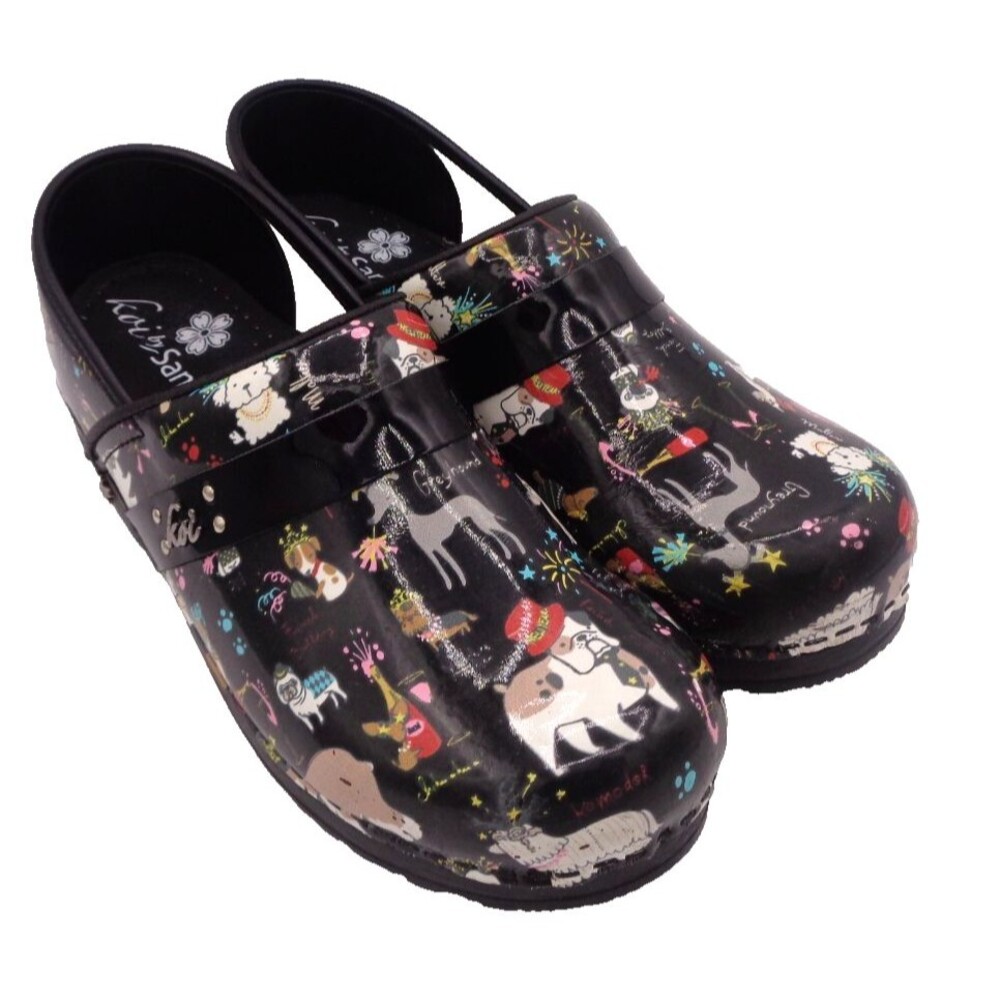 Koi By Sanita Fancy Party Patent Leather 38/7.5 Womens Nursing Clogs